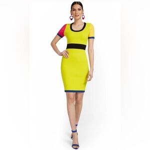 New York & Company Colorblock Eyecatching Sweater Dress NWOT